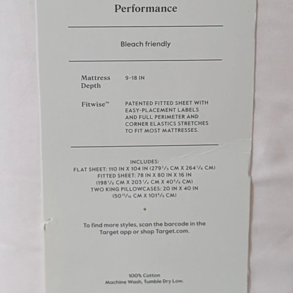 New Threshold Performance Sheets Set Ivory with Love Detailed Hem 400 Count King